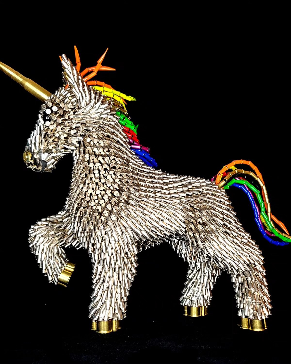 Silver Bullet Unicorn sculpture